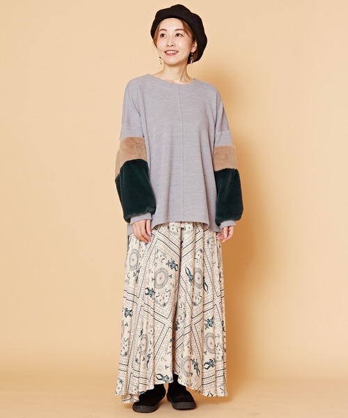 チャイハネ（チャイハネ）の「【チャイハネ】ミゼナファースリーブトップス（その他トップス・レディース・ブラック/グレー/イエロー・FREE）」の12枚目の写真