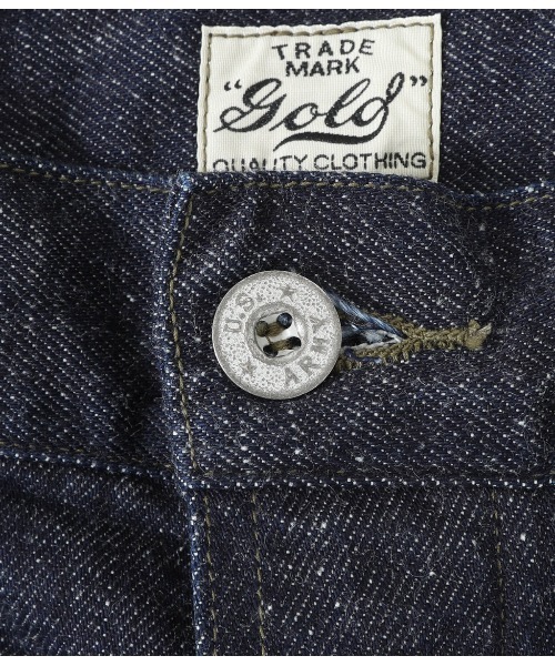 GOLD（ゴールド）の「東洋エンタープライズ GOLD / ゴールド：RECYCLED WASTE SUVIN COTTON YARN 11oz. DENIM ARMY TROUSERS：22B-GL42332[MUS]（デニムパンツ・メンズ・ネイビー・M）」の11枚目の写真