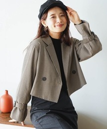 mysty woman | Ｗボタンショートテーラージャケット 182885(テーラードジャケット)