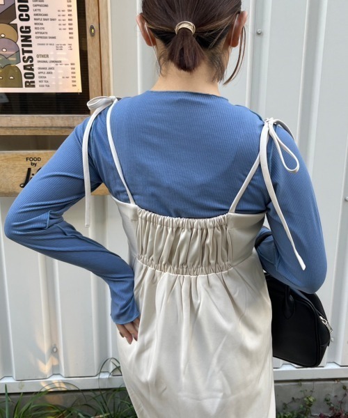 nemne store(ネンネストア)の「【低身長用サイズあり】指空きアソートリブロンT(Tシャツ/カットソー・レディース・マスタード/ピンク/アイボリー/ブラック/ブルー・SMALL/MEDIUM)」の20枚目の写真