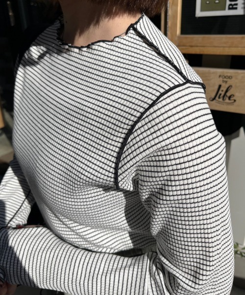 nemne store(ネンネストア)の「【低身長用サイズあり】指空きアソートリブロンT(Tシャツ/カットソー・レディース・マスタード/ピンク/アイボリー/ブラック/ブルー・SMALL/MEDIUM)」の12枚目の写真