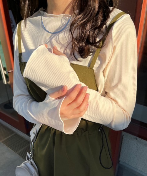 nemne store(ネンネストア)の「【低身長用サイズあり】指空きアソートリブロンT(Tシャツ/カットソー・レディース・マスタード/ピンク/アイボリー/ブラック/ブルー・SMALL/MEDIUM)」の7枚目の写真