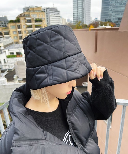 Figments（フィグメンツ）の「キルティングバケットハット（ハット・レディース・ブラック・FREE）」の6枚目の写真