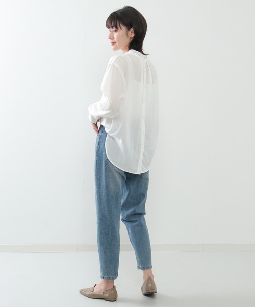 ikka(イッカ)の「襟フリル2WAYブラウス(シャツ/ブラウス・レディース・オレンジ/ネイビー/ホワイト/ブルー/オフホワイト・S/M/L)」の6枚目の写真