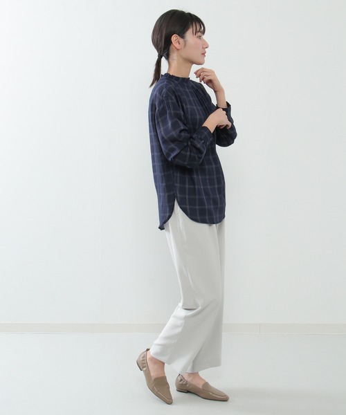 ikka(イッカ)の「襟フリル2WAYブラウス(シャツ/ブラウス・レディース・オレンジ/ネイビー/ホワイト/ブルー/オフホワイト・S/M/L)」の17枚目の写真