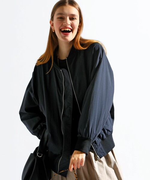 THE SHOP TK （ザ ショップ ティーケー ）の「◆【ヒルナンデス！で紹介】リブブルゾン（ブルゾン・レディース・ブラック/アイボリー・12/13）」の4枚目の写真