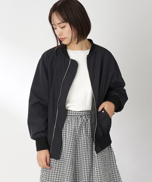 THE SHOP TK （ザ ショップ ティーケー ）の「◆【ヒルナンデス！で紹介】リブブルゾン（ブルゾン・レディース・ブラック/アイボリー・12/13）」の15枚目の写真