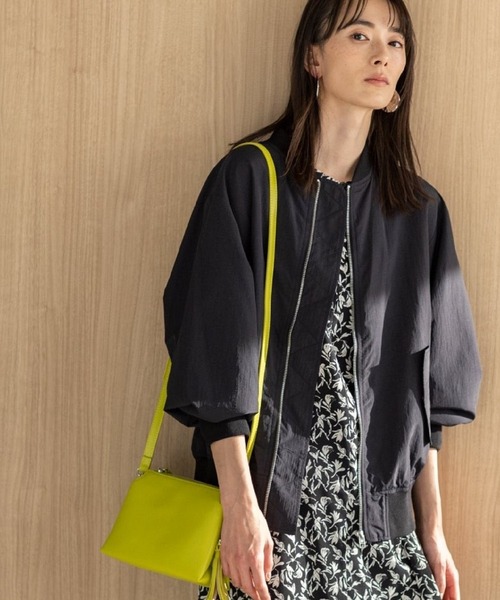 THE SHOP TK （ザ ショップ ティーケー ）の「◆【ヒルナンデス！で紹介】リブブルゾン（ブルゾン・レディース・ブラック/アイボリー・12/13）」の2枚目の写真