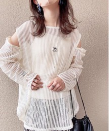 Meli rich | 【袖取り外し可能】メッシュプルオーバー(ニット/セーター)