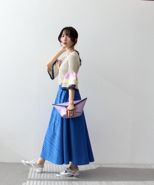 Three Four Time（ｽﾘｰﾌｫｰﾀｲﾑ）の「【cache cache / カシュカシュ】変形PUクラッチバッグ（クラッチバッグ・レディース・ブラック/ラベンダー・FREE）」の16枚目の写真