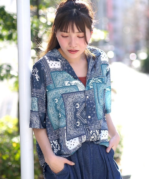 チチカカ（チチカカ）の「アソートアロハシャツ【ユニセックス】（シャツ/ブラウス・メンズ・ブラック/ネイビー・MEDIUM/LARGE）」の6枚目の写真