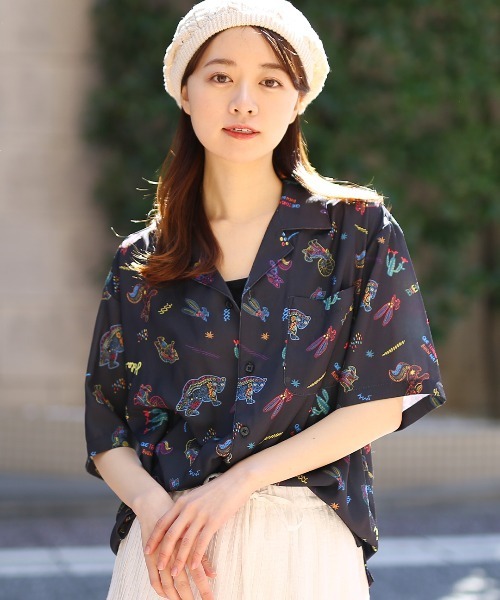 ◆WOMENS A/Cシャツ ペイズリー柄　アロハ パタロハ lbjt12498.jpg