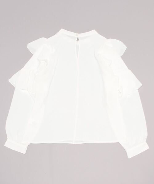 e-zakkamania stores（イーザッカマニアストアーズ）の「フリルスリーブ スタンドカラーブラウス（シャツ/ブラウス・レディース・ベージュ/オフホワイト・M）」の14枚目の写真