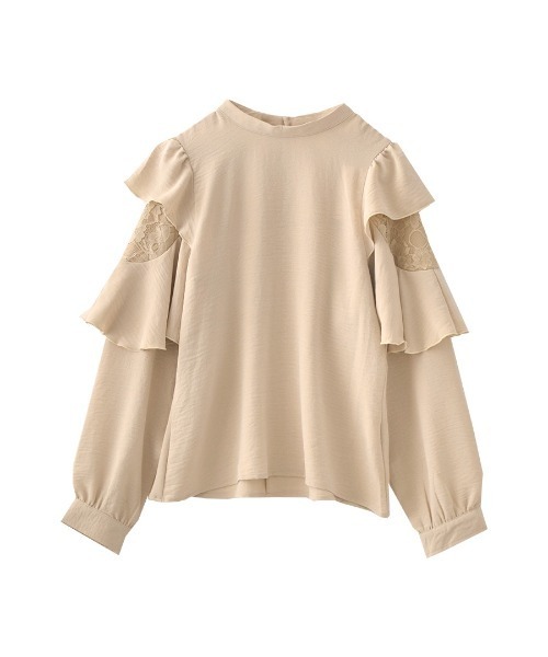 e-zakkamania stores（イーザッカマニアストアーズ）の「フリルスリーブ スタンドカラーブラウス（シャツ/ブラウス・レディース・ベージュ/オフホワイト・M）」の11枚目の写真