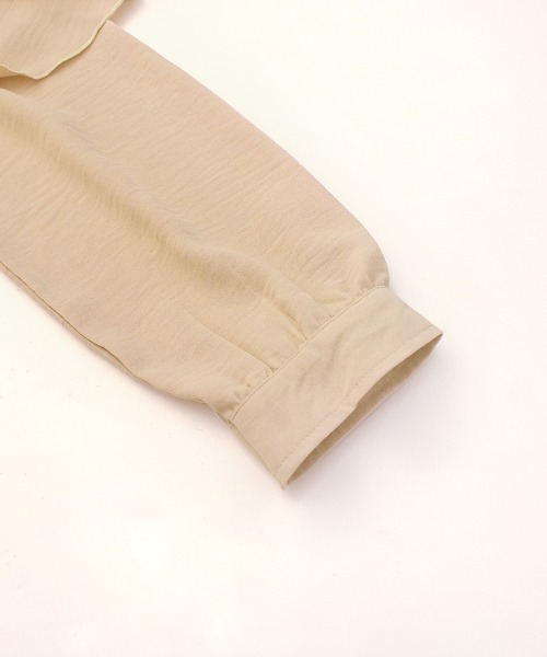 e-zakkamania stores（イーザッカマニアストアーズ）の「フリルスリーブ スタンドカラーブラウス（シャツ/ブラウス・レディース・ベージュ/オフホワイト・M）」の10枚目の写真