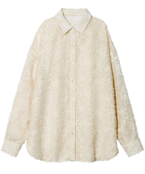 GeeRA(ジーラ)の「フリンジジャカードシアーシャツ(シャツ/ブラウス・レディース・ネイビー/オフホワイト・LARGE/MEDIUM)」の15枚目の写真