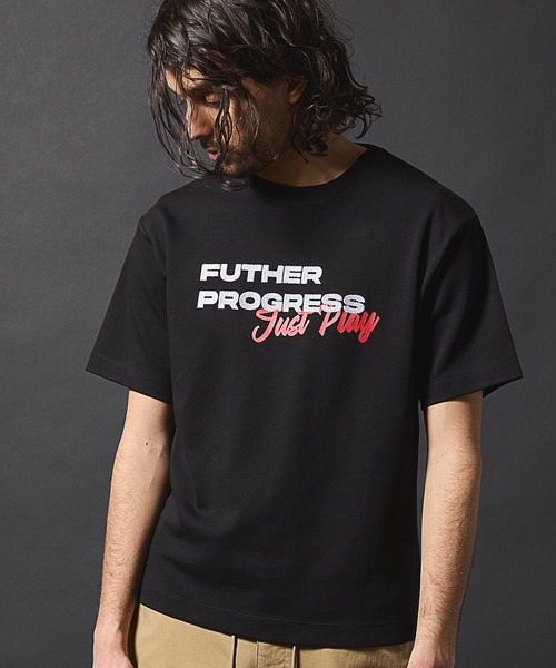 RATTLE TRAP(ラトルトラップ)の「【JUST PLAY】ストレッチスムースグラデーション刺繍Tシャツ(Tシャツ/カットソー・メンズ・ホワイト/ブラック・LL/L/M)」の4枚目の写真