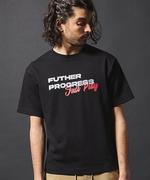 RATTLE TRAP(ラトルトラップ)の「【JUST PLAY】ストレッチスムースグラデーション刺繍Tシャツ(Tシャツ/カットソー・メンズ・ホワイト/ブラック・LL/L/M)」の5枚目の写真