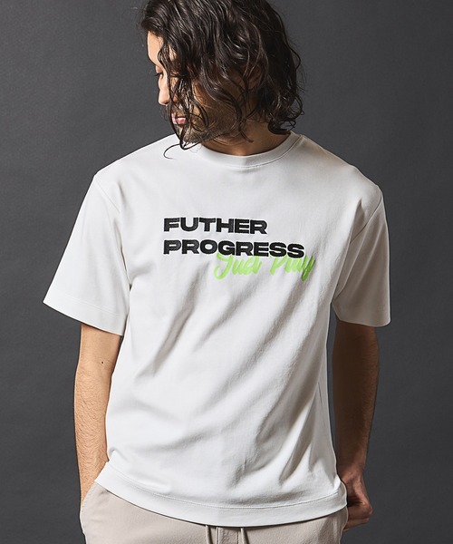 RATTLE TRAP(ラトルトラップ)の「【JUST PLAY】ストレッチスムースグラデーション刺繍Tシャツ(Tシャツ/カットソー・メンズ・ホワイト/ブラック・LL/L/M)」の8枚目の写真
