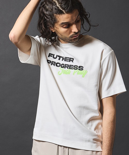 RATTLE TRAP(ラトルトラップ)の「【JUST PLAY】ストレッチスムースグラデーション刺繍Tシャツ(Tシャツ/カットソー・メンズ・ホワイト/ブラック・LL/L/M)」の10枚目の写真