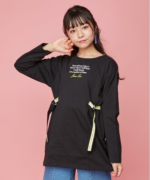 JENNI love（ジェニィラブ）の「グラデーションテープロング丈ロンT（Tシャツ/カットソー・キッズ・ブラック/ミント/オフホワイト・150cm/160cm/130cm/140cm）」の2枚目の写真