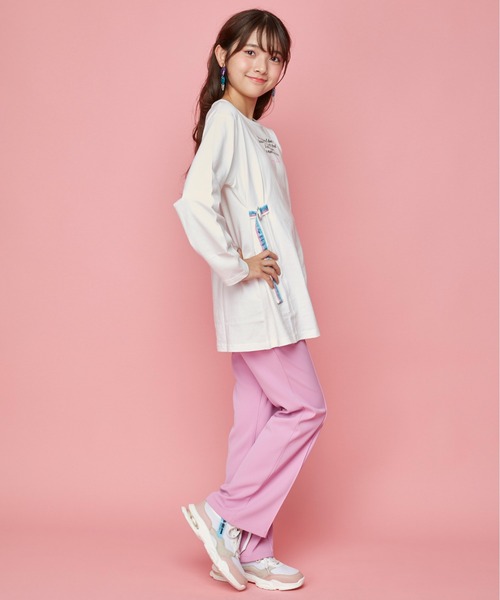 JENNI love（ジェニィラブ）の「グラデーションテープロング丈ロンT（Tシャツ/カットソー・キッズ・ブラック/ミント/オフホワイト・150cm/160cm/130cm/140cm）」の6枚目の写真