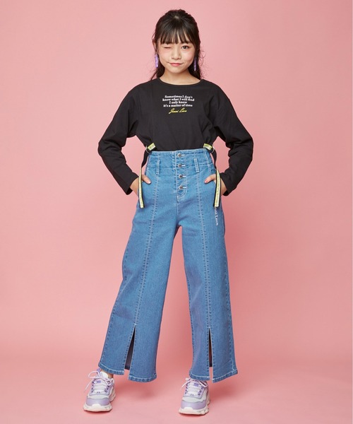 JENNI love（ジェニィラブ）の「グラデーションテープロング丈ロンT（Tシャツ/カットソー・キッズ・ブラック/ミント/オフホワイト・150cm/160cm/130cm/140cm）」の8枚目の写真