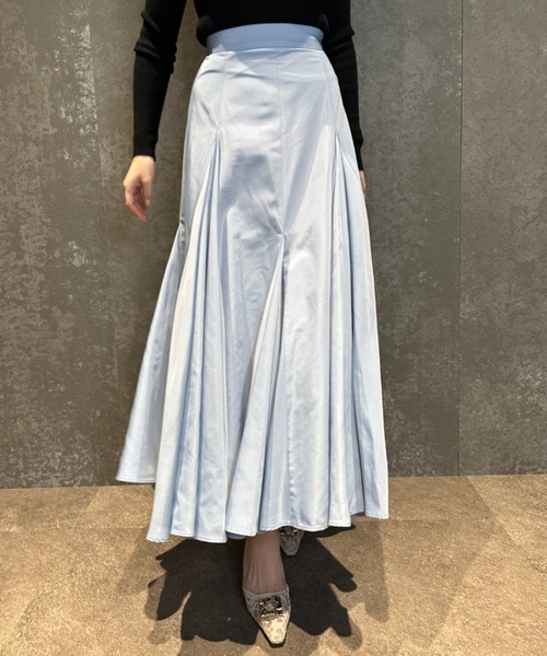 EIMY ISTOIRE（エイミーイストワール）の「メモリータフタフレアスカート（スカート・レディース・アイボリー/ミント/ラベンダー/サックスブルー/ピンク/イエロー・S/M）」の7枚目の写真