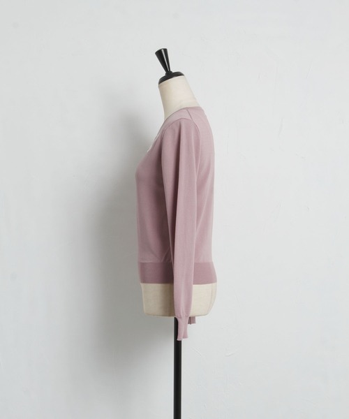 tocco closet(トッコ クローゼット)の「フラワー刺繍ラウンドネックニットプルオーバー(ニット/セーター・レディース・オフホワイト/ネイビー/ピンク系その他・M)」の21枚目の写真