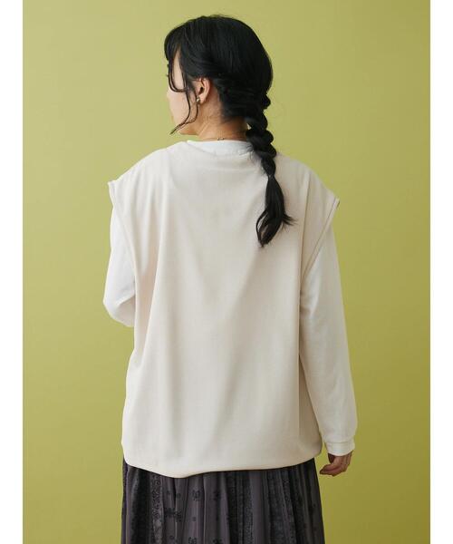 CRAFT STANDARD BOUTIQUE(クラフトスタンダードブティック)の「ミニワッフルVネックベスト+L/S プルオーバーSET(Tシャツ/カットソー・レディース・ブラック/アイボリー/グリーン・L/M)」の10枚目の写真
