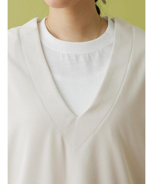 CRAFT STANDARD BOUTIQUE(クラフトスタンダードブティック)の「ミニワッフルVネックベスト+L/S プルオーバーSET(Tシャツ/カットソー・レディース・ブラック/アイボリー/グリーン・L/M)」の14枚目の写真