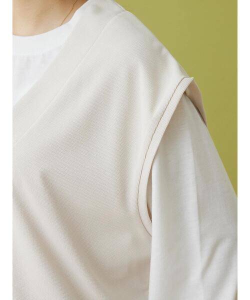 CRAFT STANDARD BOUTIQUE(クラフトスタンダードブティック)の「ミニワッフルVネックベスト+L/S プルオーバーSET(Tシャツ/カットソー・レディース・ブラック/アイボリー/グリーン・L/M)」の15枚目の写真