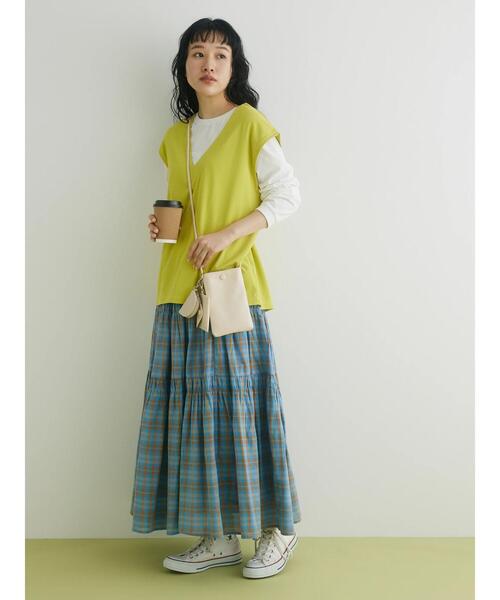 CRAFT STANDARD BOUTIQUE(クラフトスタンダードブティック)の「ミニワッフルVネックベスト+L/S プルオーバーSET(Tシャツ/カットソー・レディース・ブラック/アイボリー/グリーン・L/M)」の18枚目の写真
