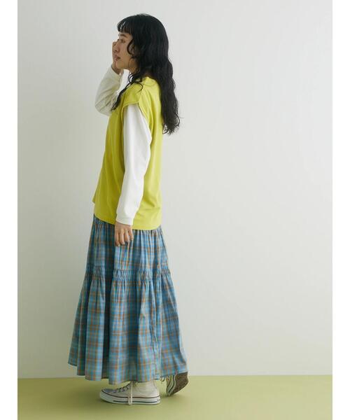 CRAFT STANDARD BOUTIQUE(クラフトスタンダードブティック)の「ミニワッフルVネックベスト+L/S プルオーバーSET(Tシャツ/カットソー・レディース・ブラック/アイボリー/グリーン・L/M)」の20枚目の写真