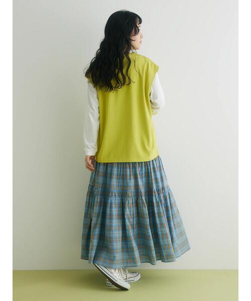 CRAFT STANDARD BOUTIQUE(クラフトスタンダードブティック)の「ミニワッフルVネックベスト+L/S プルオーバーSET(Tシャツ/カットソー・レディース・ブラック/アイボリー/グリーン・L/M)」の21枚目の写真