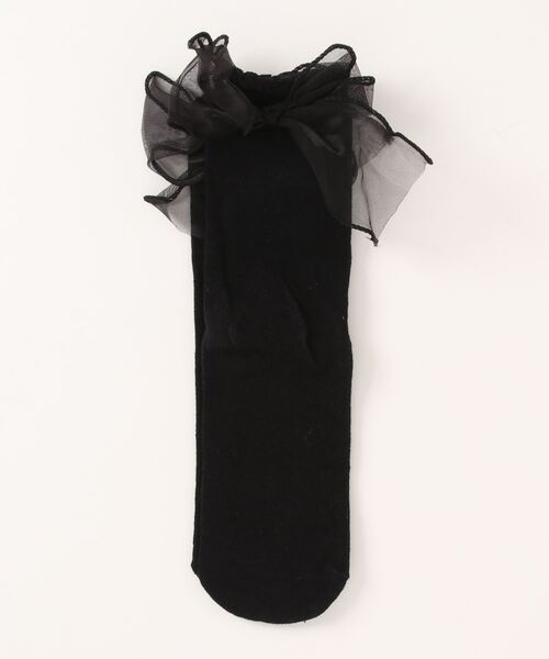 Fun & Daily(ファンアンドデイリー)の「F&D : フェアリーリボンソックス(ソックス/靴下・レディース・ブラック/ホワイト・FREE)」の4枚目の写真