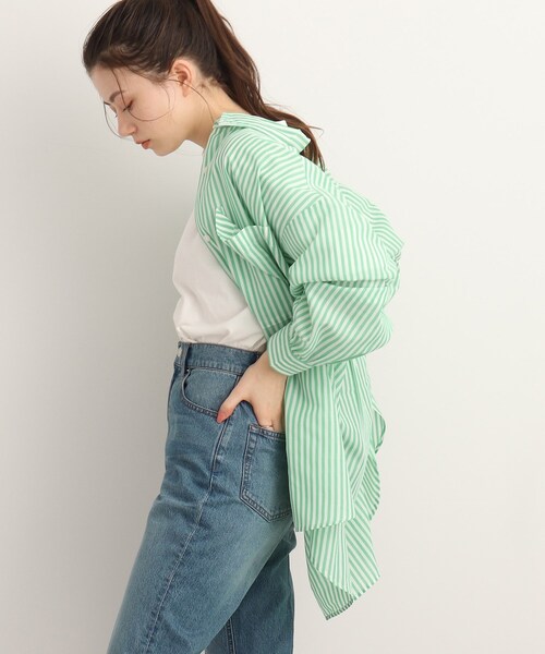 Cutie Blonde(キューティーブロンド)の「◆エアリー Wポケット BIGシャツ(シャツ/ブラウス・レディース・グリーン系その他3/ブルー系1/ホワイト系/ナチュラル・00)」の17枚目の写真