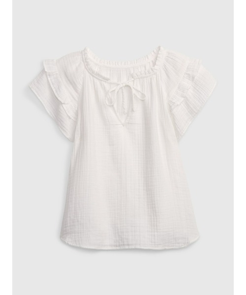 GAP(ギャップ)の「クリンクルガーゼ フリッタースリーブトップス(シャツ/ブラウス・レディース・ブラック/オフホワイト/オレンジ・XS/S/M/L/XXS)」の16枚目の写真
