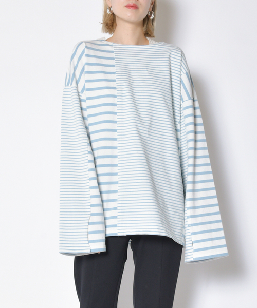 CITYSHOP（シティーショップ）の「SWITCH BORDER TEE：カットソー（T