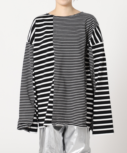 KURO for CITYSHOP ボーダー長袖カットソー CITYSHOP（シティーショップ）の「SWITCH BORDER TEE：カットソー（T