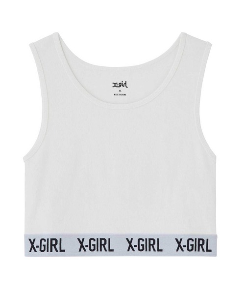 X-girl（エックスガール）の「LOGO TANK TOP（タンクトップ・レディース・ブラック/ホワイト/ネイビー・S/M）」の2枚目の写真