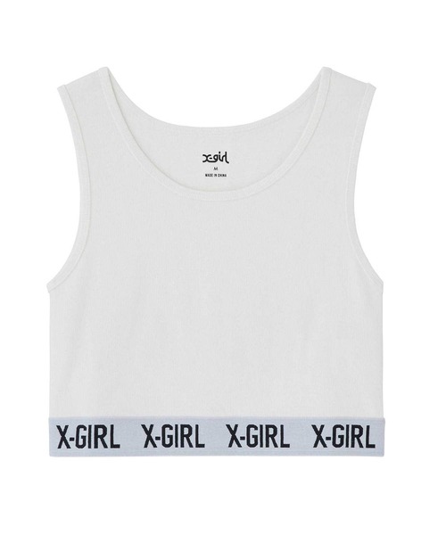 X-girl（エックスガール）の「LOGO TANK TOP（タンクトップ・レディース・ブラック/ホワイト/ネイビー・S/M）」の4枚目の写真