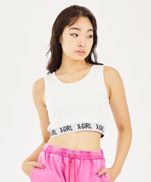 X-girl（エックスガール）の「LOGO TANK TOP（タンクトップ・レディース・ブラック/ホワイト/ネイビー・S/M）」の9枚目の写真