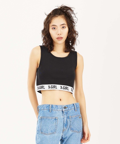X-girl（エックスガール）の「LOGO TANK TOP（タンクトップ・レディース・ブラック/ホワイト/ネイビー・S/M）」の12枚目の写真