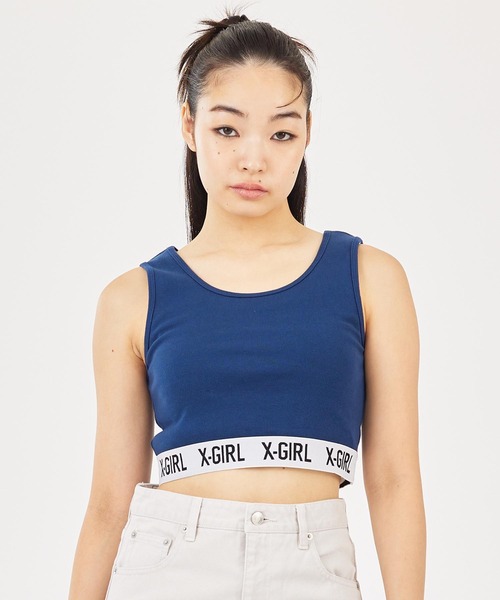 X-girl（エックスガール）の「LOGO TANK TOP（タンクトップ・レディース・ブラック/ホワイト/ネイビー・S/M）」の17枚目の写真