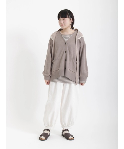 Samansa Mos2（サマンサ モスモス）の「【UVカット】ゆるVネックカーディガン（カーディガン/ボレロ・レディース・ミント/イエロー/キナリ/ピンク/モカ/ネイビー・ﾌﾘ-）」の8枚目の写真