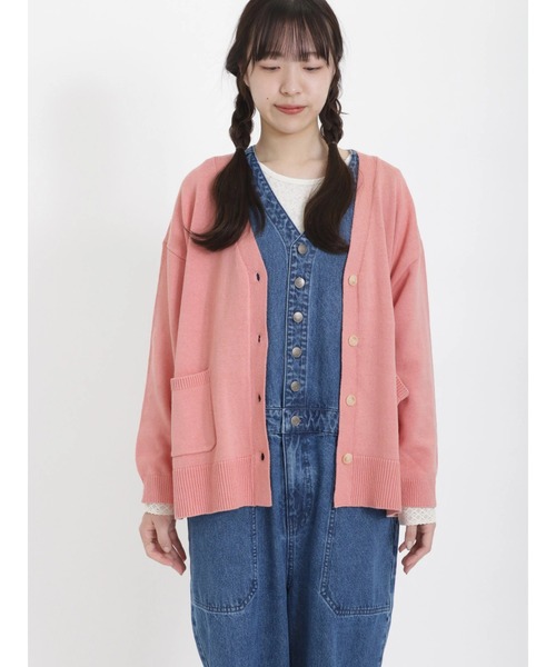 Samansa Mos2（サマンサ モスモス）の「【UVカット】ゆるVネックカーディガン（カーディガン/ボレロ・レディース・ミント/イエロー/キナリ/ピンク/モカ/ネイビー・ﾌﾘ-）」の17枚目の写真