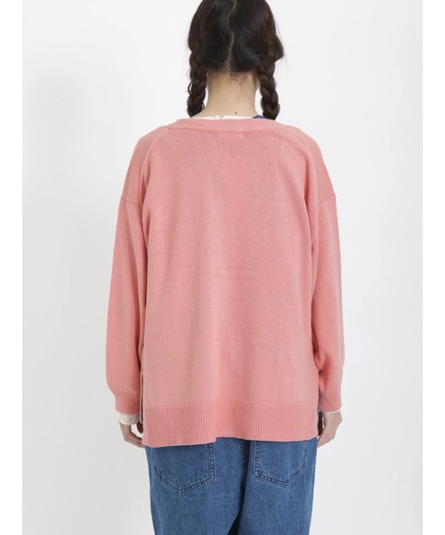 Samansa Mos2（サマンサ モスモス）の「【UVカット】ゆるVネックカーディガン（カーディガン/ボレロ・レディース・ミント/イエロー/キナリ/ピンク/モカ/ネイビー・ﾌﾘ-）」の19枚目の写真