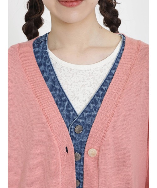 Samansa Mos2（サマンサ モスモス）の「【UVカット】ゆるVネックカーディガン（カーディガン/ボレロ・レディース・ミント/イエロー/キナリ/ピンク/モカ/ネイビー・ﾌﾘ-）」の20枚目の写真