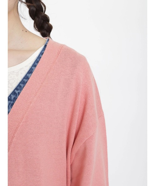 Samansa Mos2（サマンサ モスモス）の「【UVカット】ゆるVネックカーディガン（カーディガン/ボレロ・レディース・ミント/イエロー/キナリ/ピンク/モカ/ネイビー・ﾌﾘ-）」の21枚目の写真